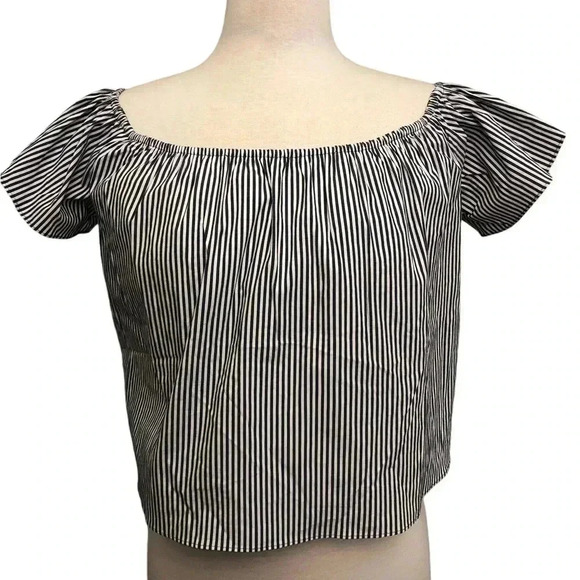 Zara Basic Open Shoulder Crop - Picture 1 of 8